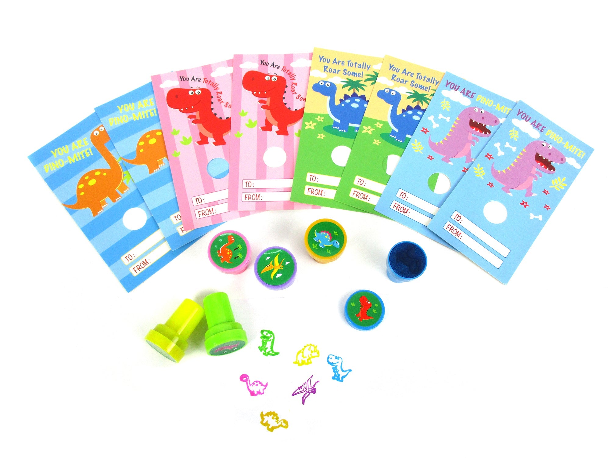 Dinosaur Valentine's Day Cards With Stampers For Classroom Exchange