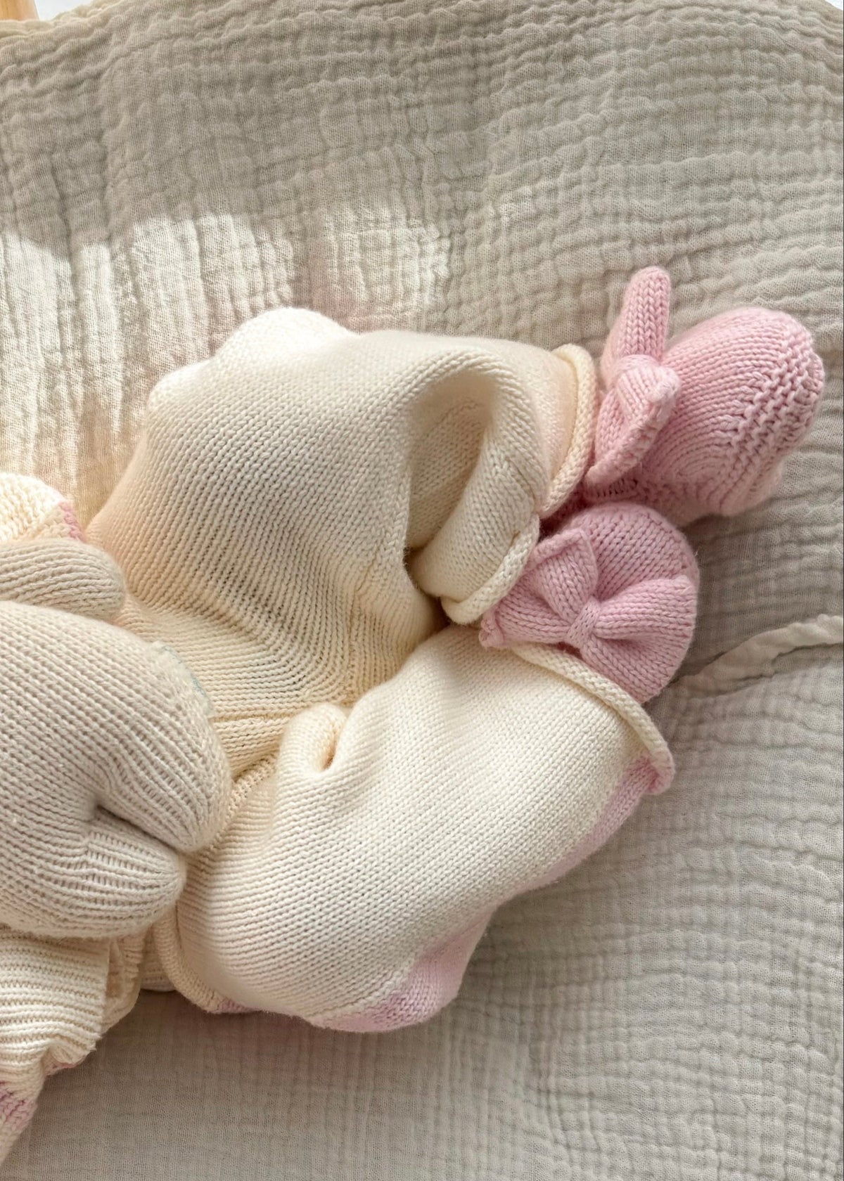 Bow Booties - Powder Pink