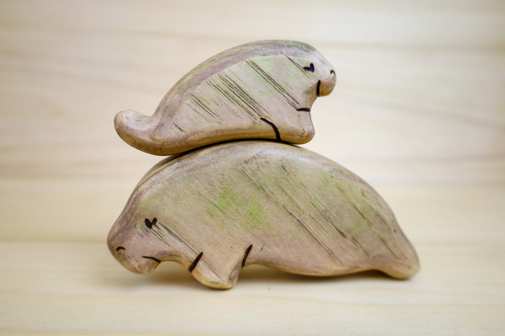 Wooden Manatee Toy- Mom Or Baby Manatee