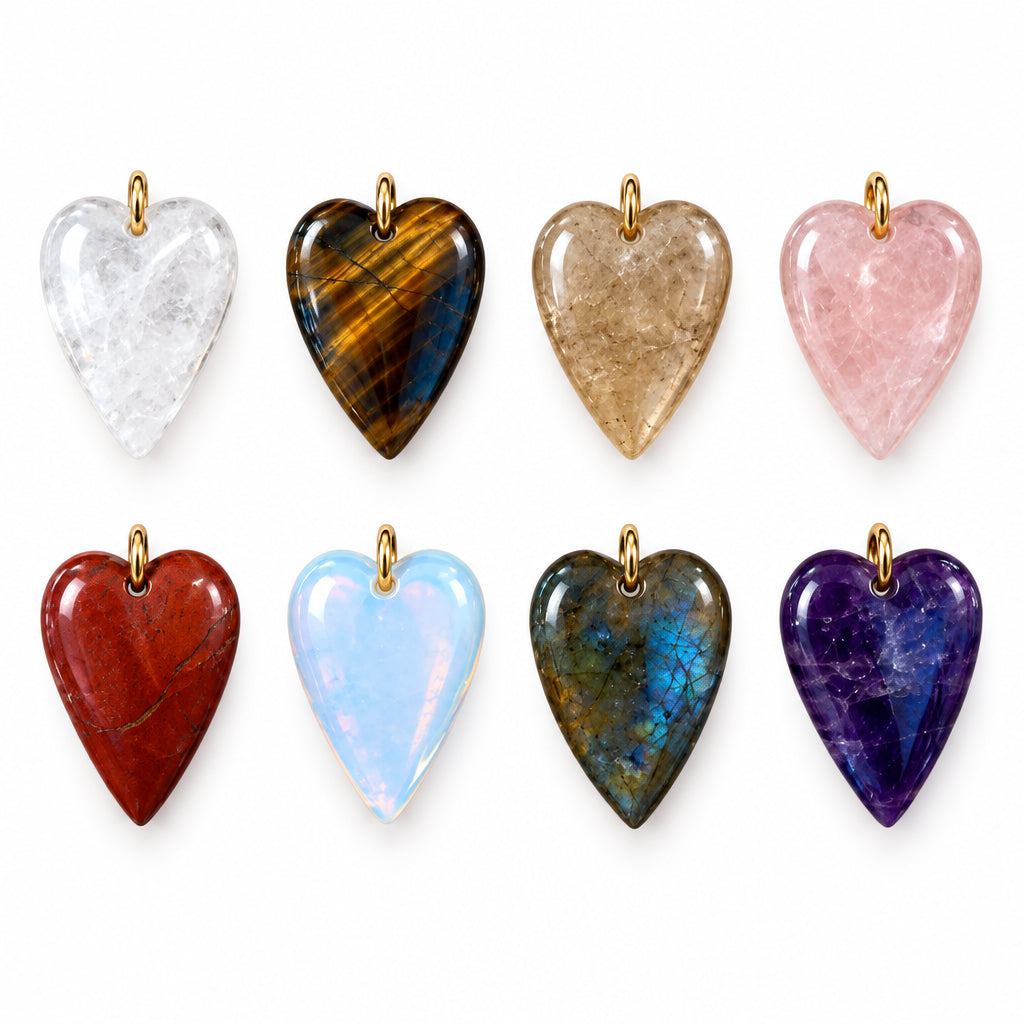 Gemstone Heart Liberty Print Necklace