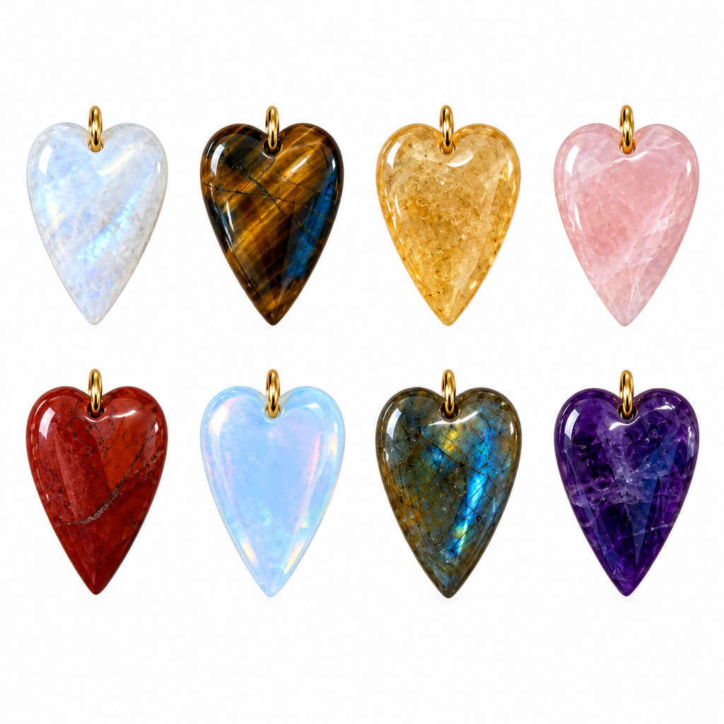 Gemstone Heart Gold Chain Necklace