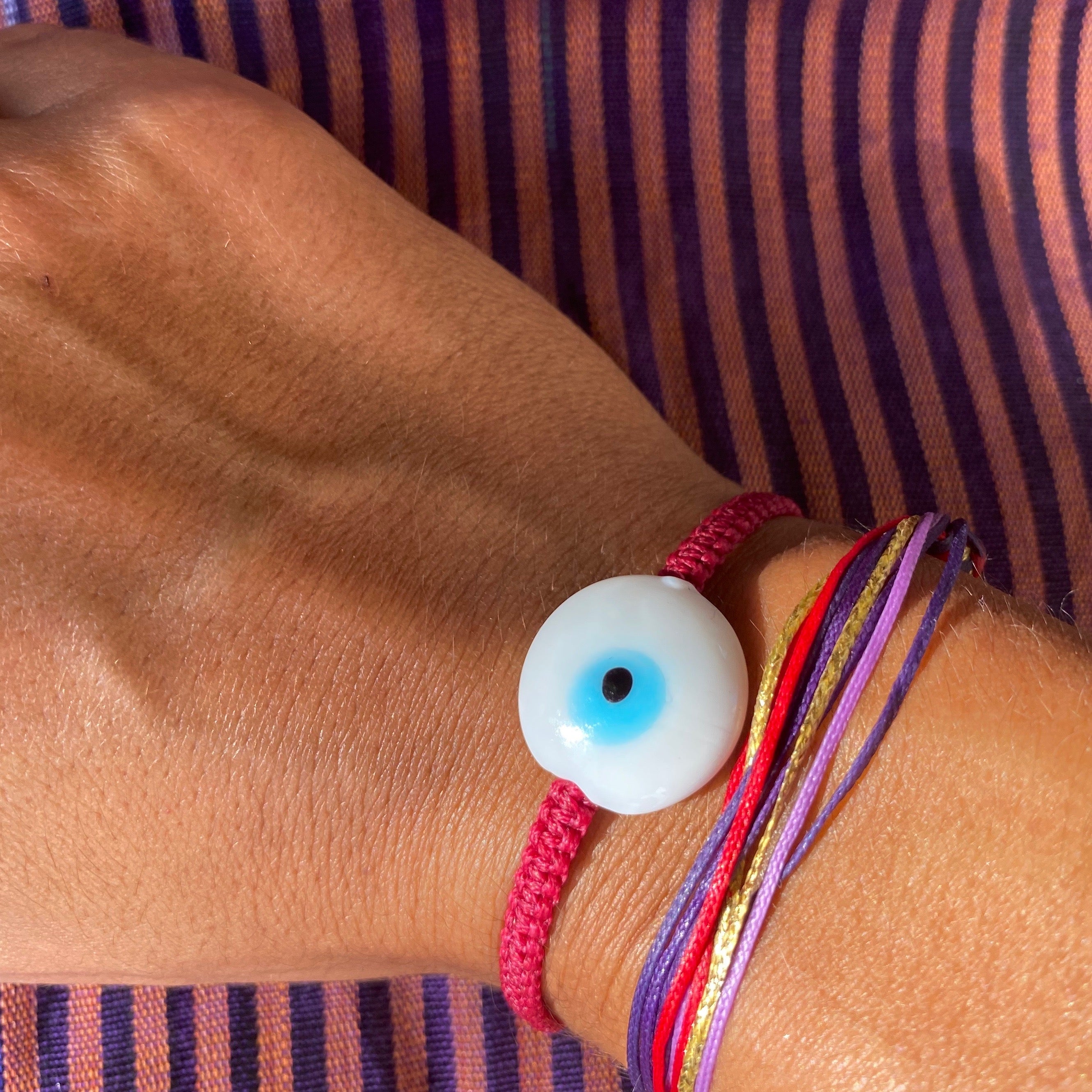 Bubblegum Ceramic Evil Eye Bracelet