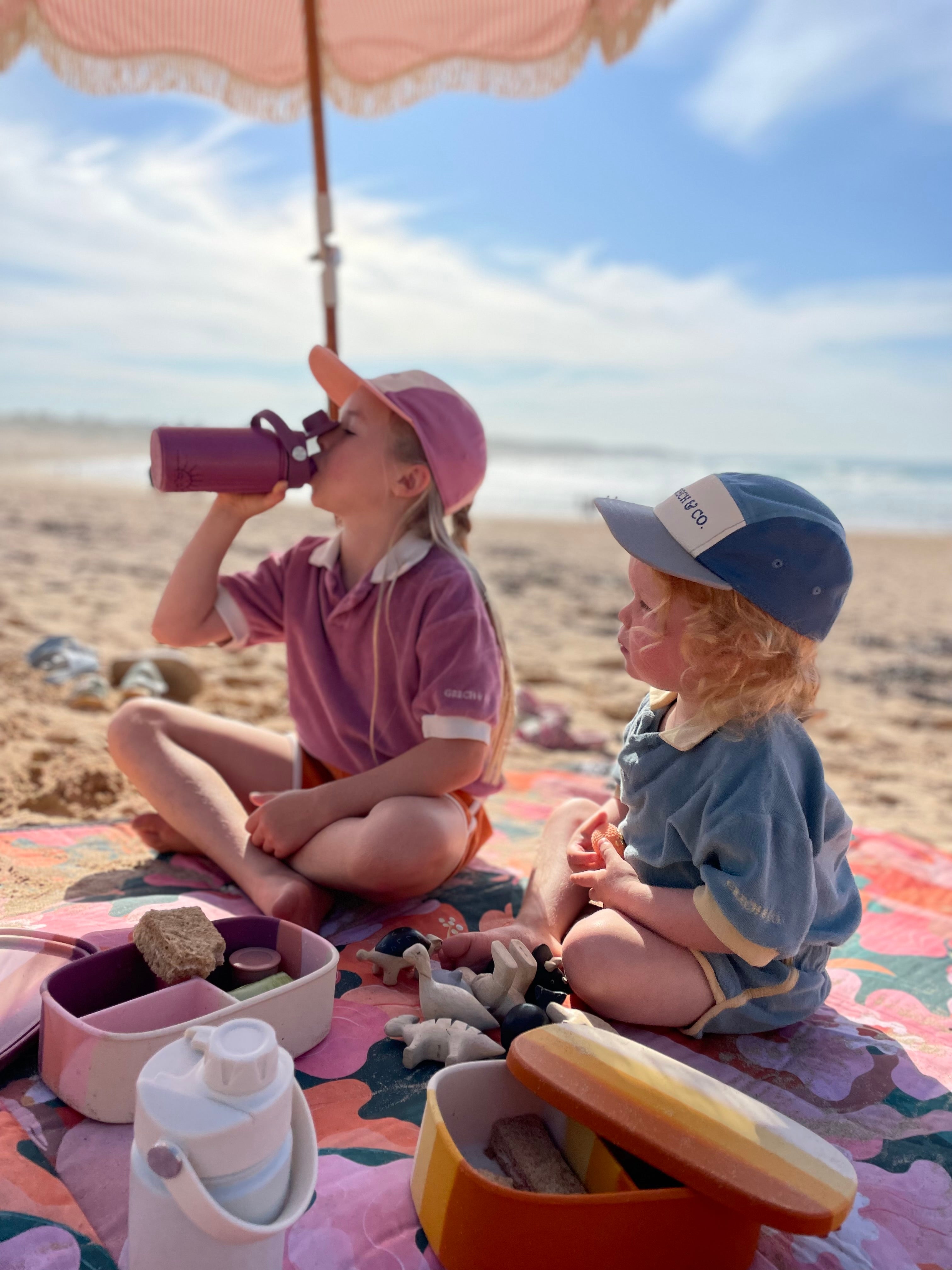 5 Panel Hat | Anti Uv - Sky Blue + Desert Teal