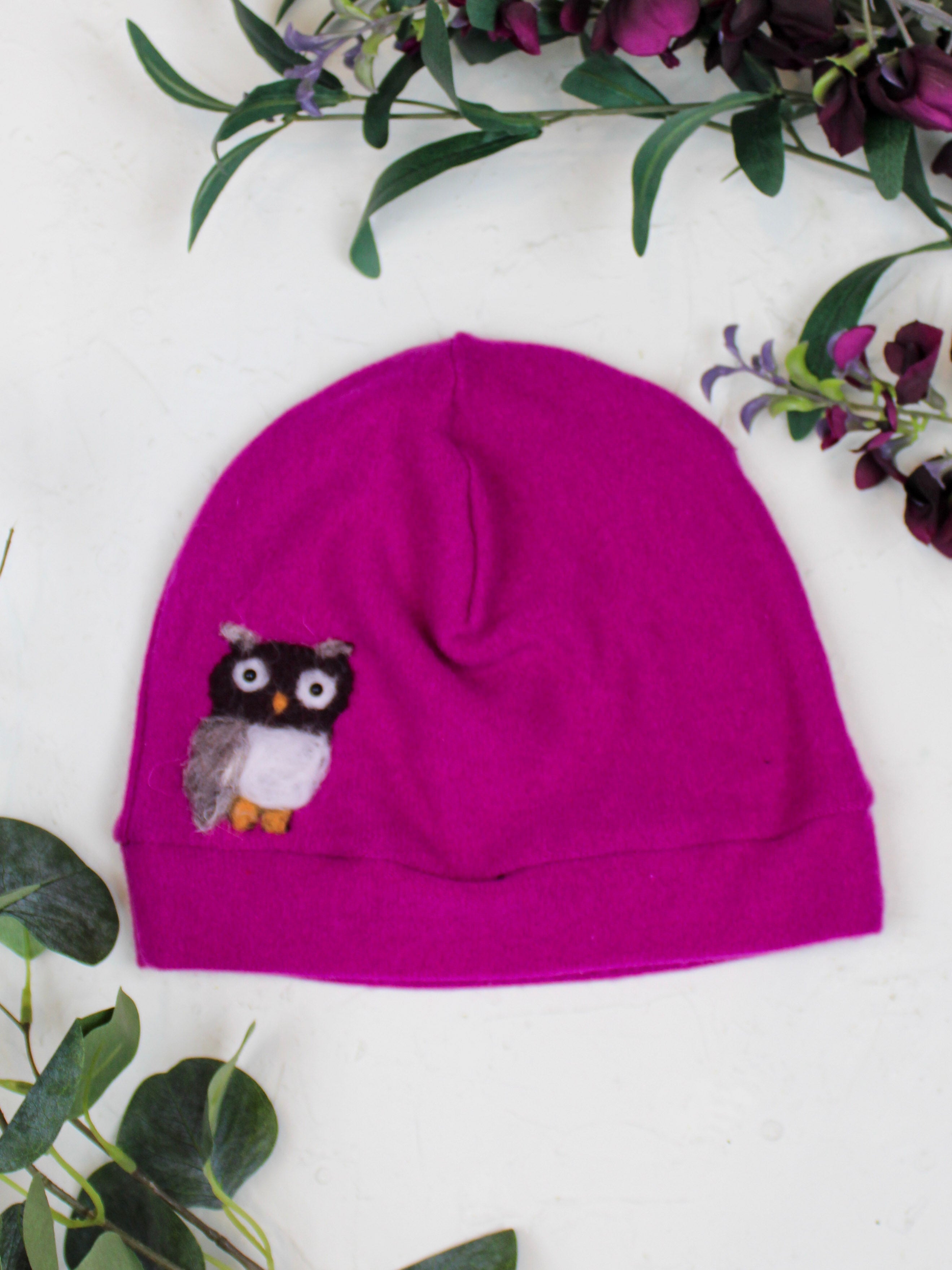 Owl Cashmere Hat - Adult/big Kid