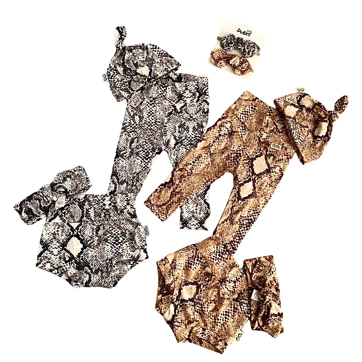 Tan Snake Print Leggings And/or Beanie Knot Hat