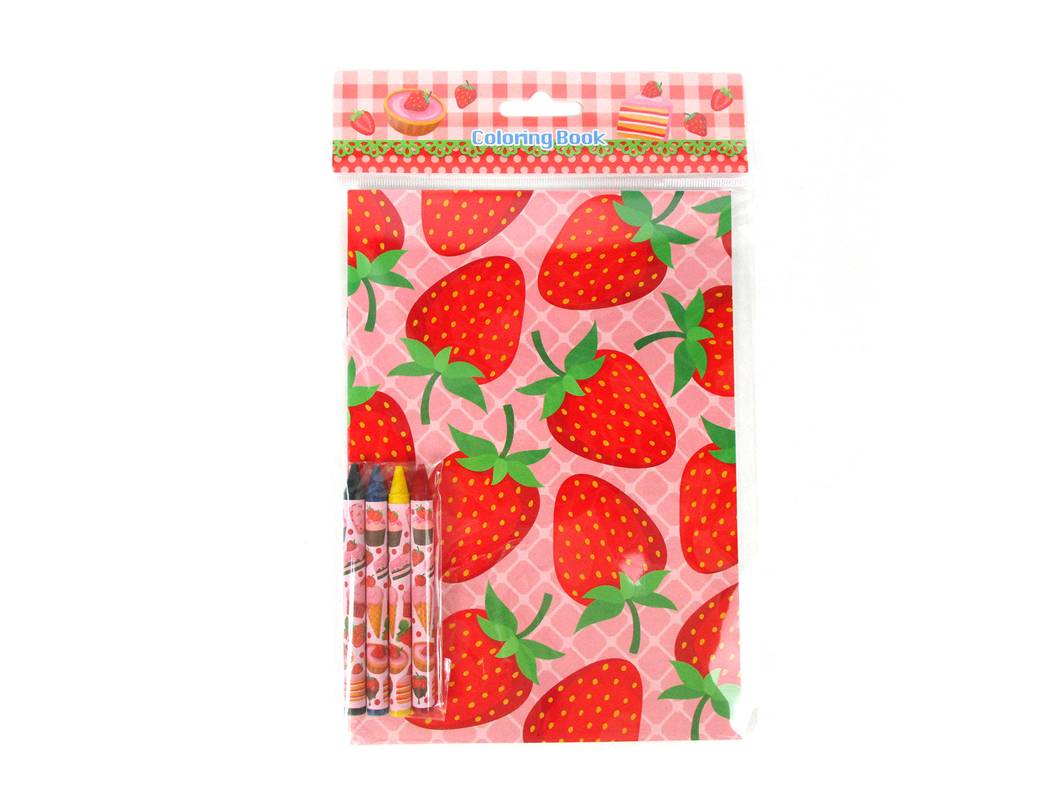 Strawberry Coloring Books With Crayons Party Favors - Set Of 6 Or 12