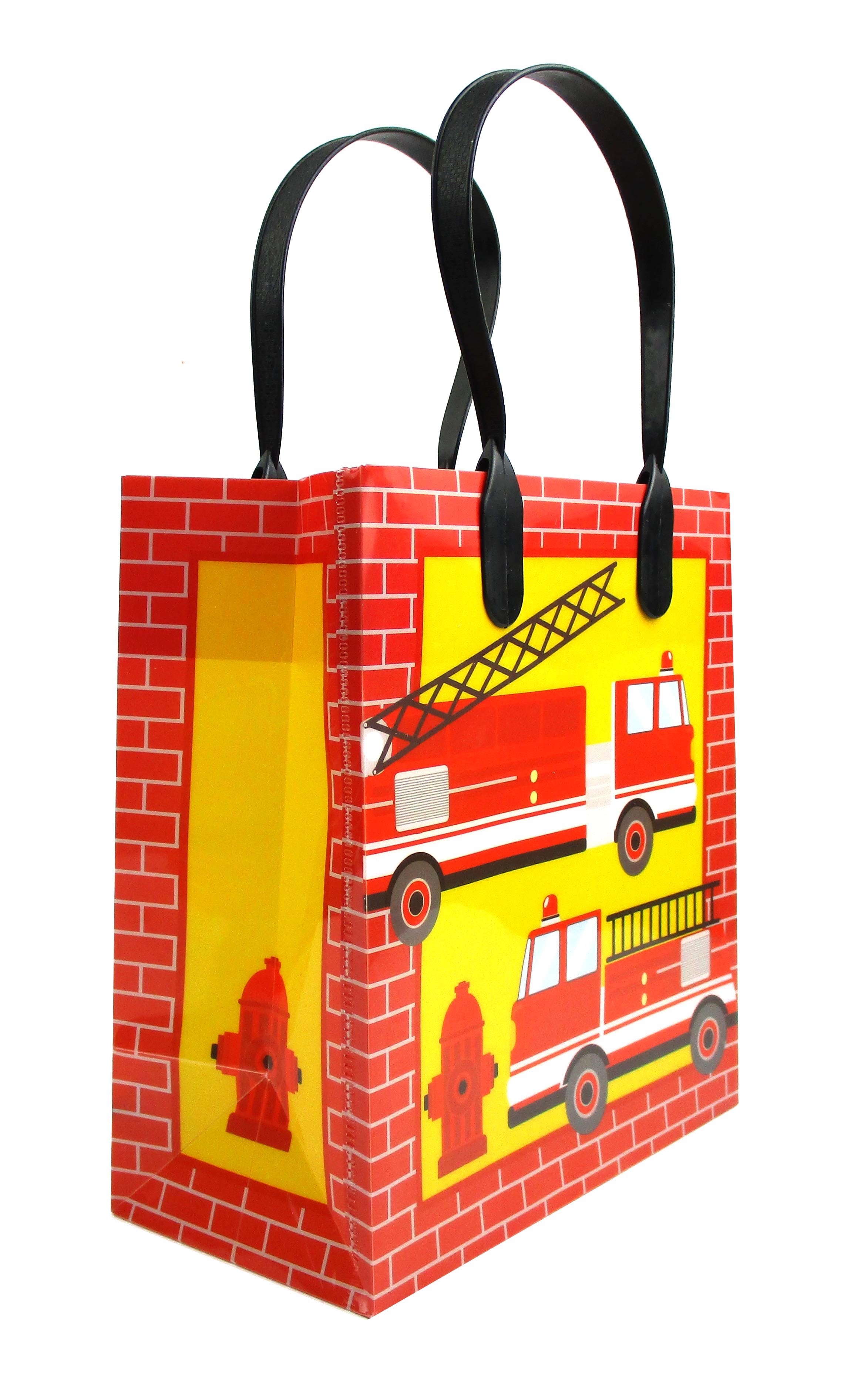 Fire Trucks Party Favor Bags Treat Bags - Set Of 6 Or 12