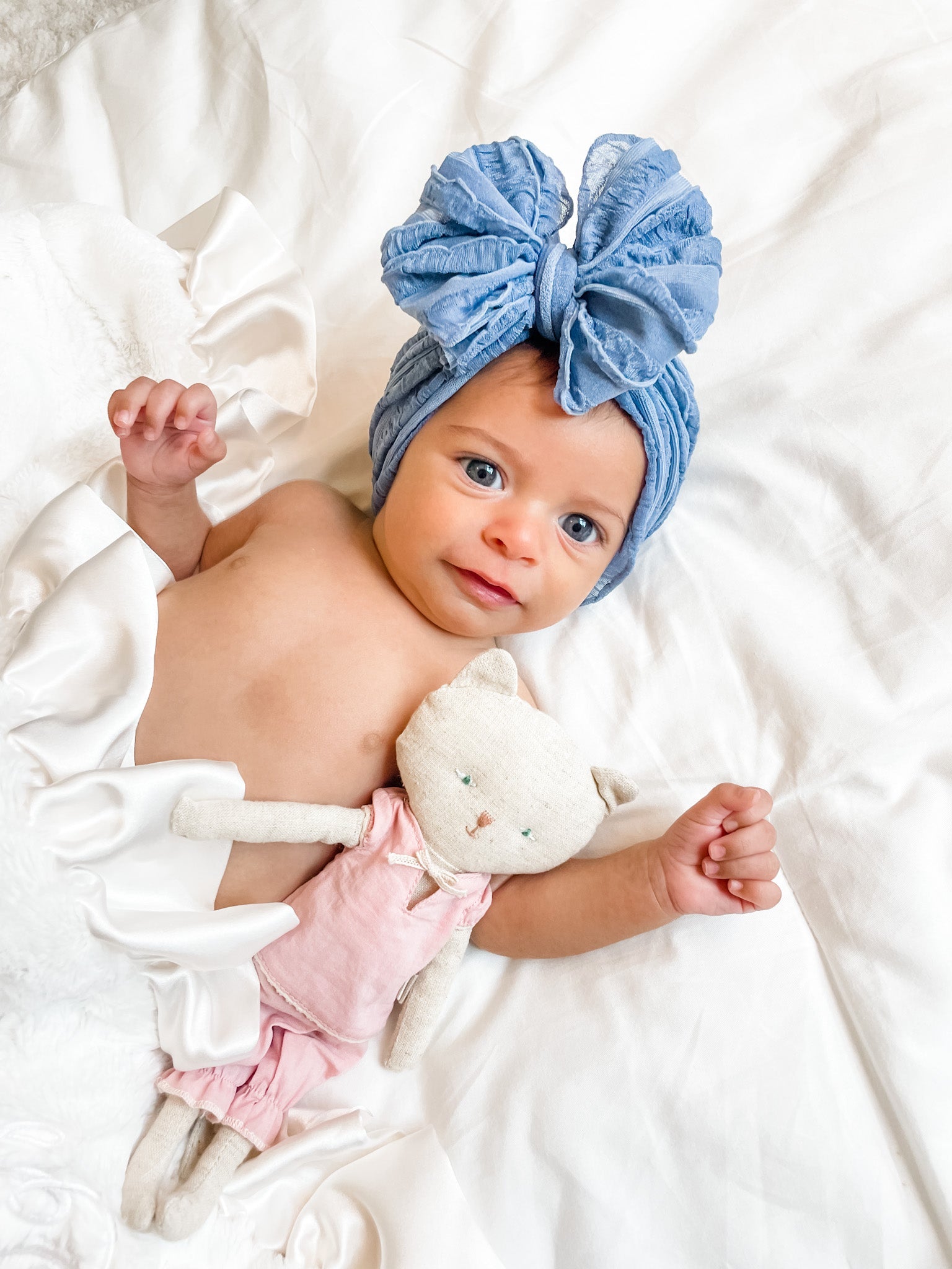 Denim | Signature Ruffled Baby Headband