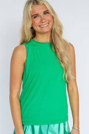 Women's Green High Low Tank
