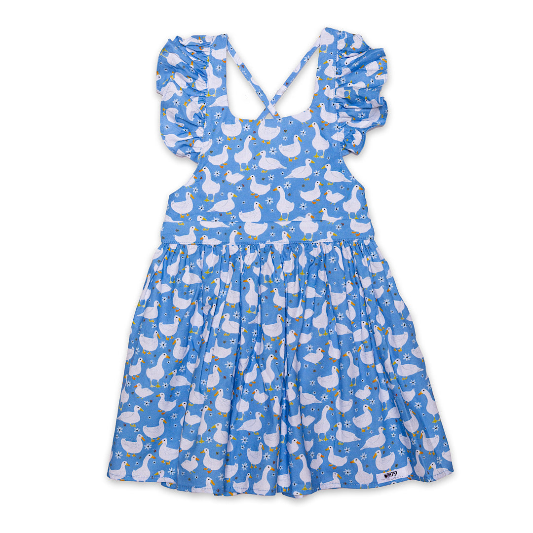 Ruffle Sleeve Dress In Ducks