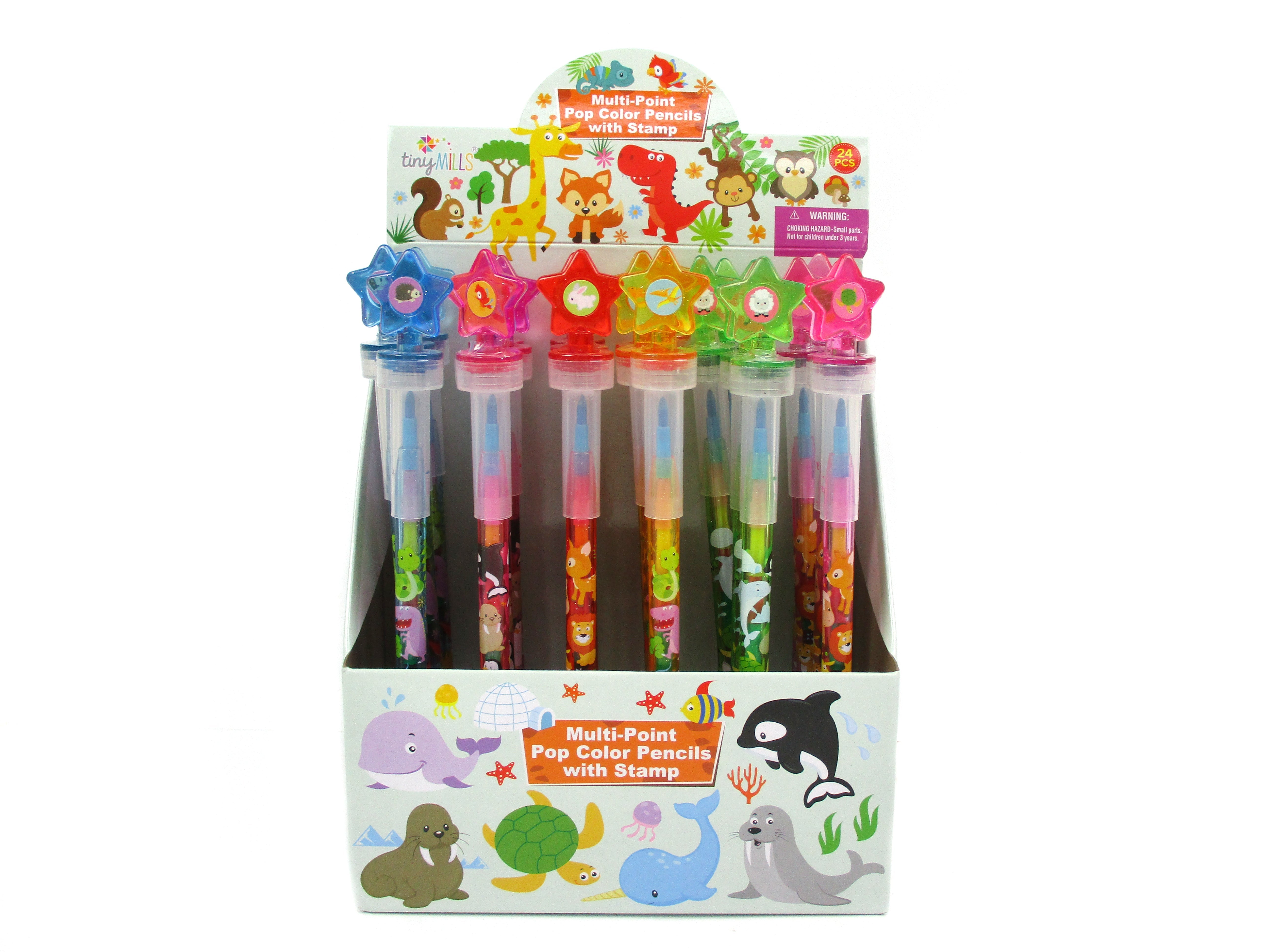 Animal Stackable Crayon With Stamper Topper