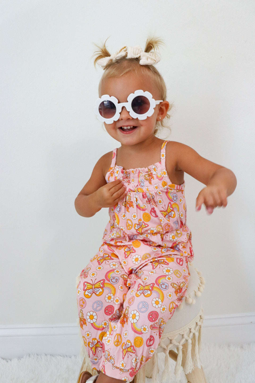 Butterfly Daisy Dream Smocked Jumpsuit