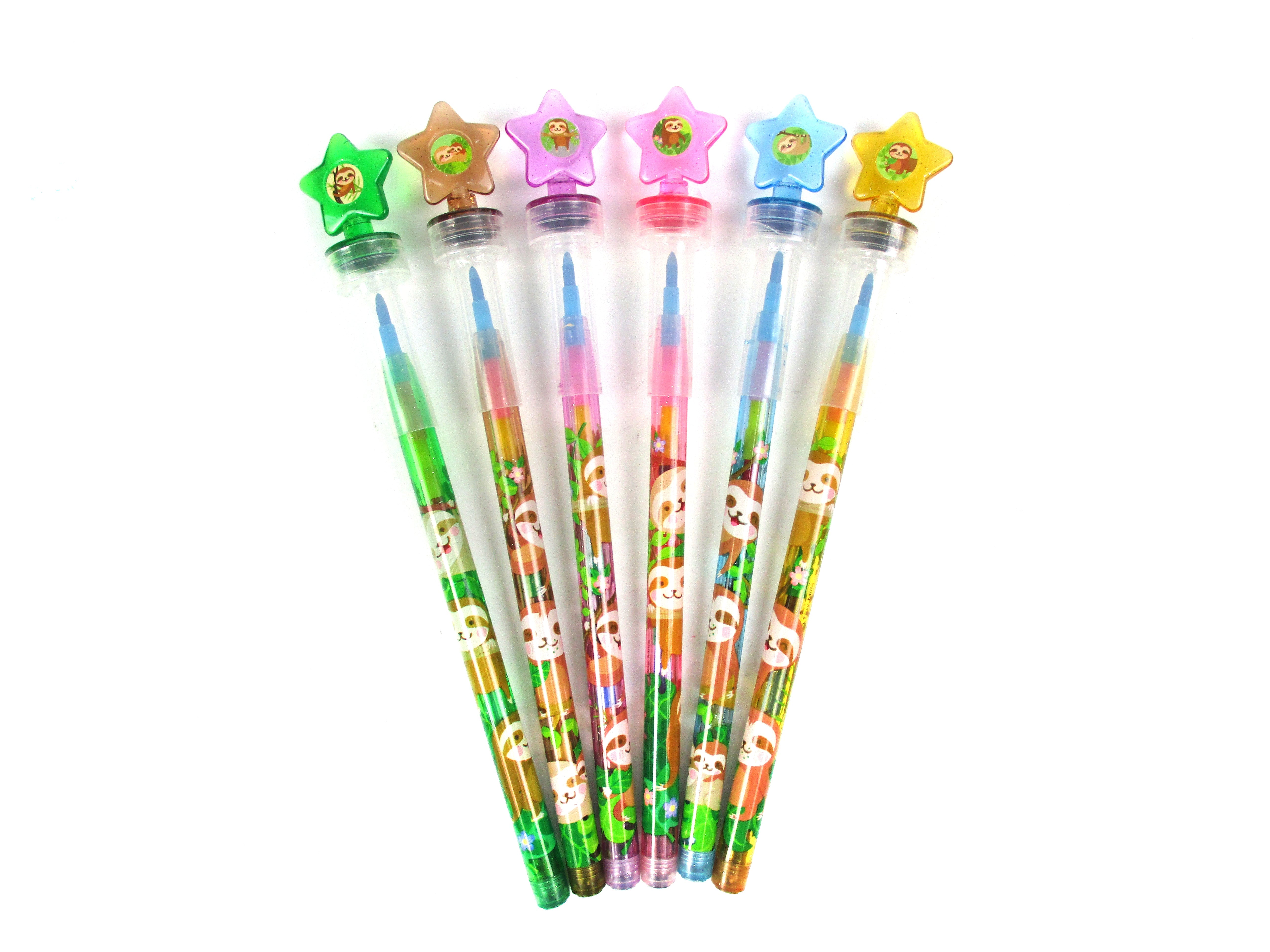 Sloth Stackable Crayon With Stamper Topper