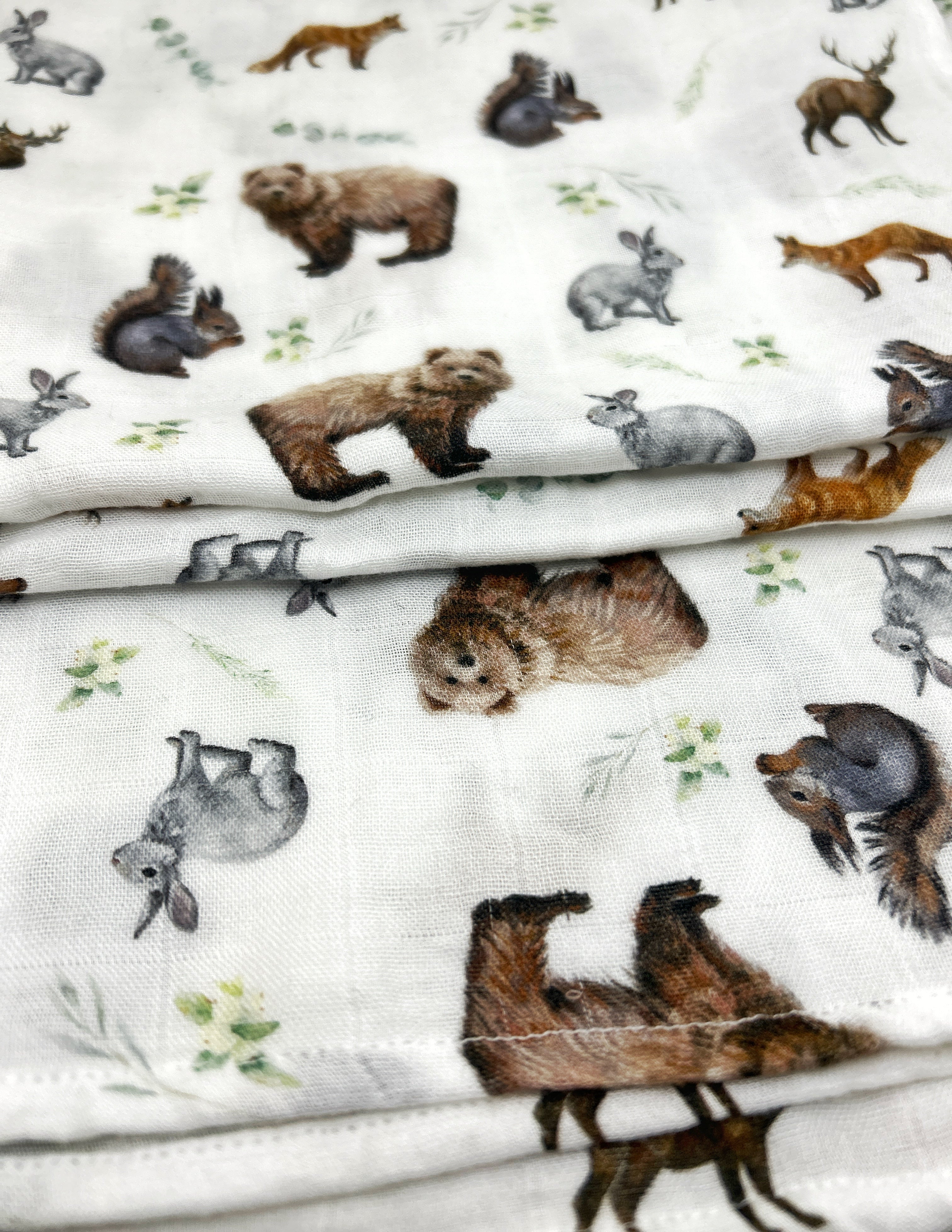Forest Animals Theme Organic Blanket - Baby Shower Gift