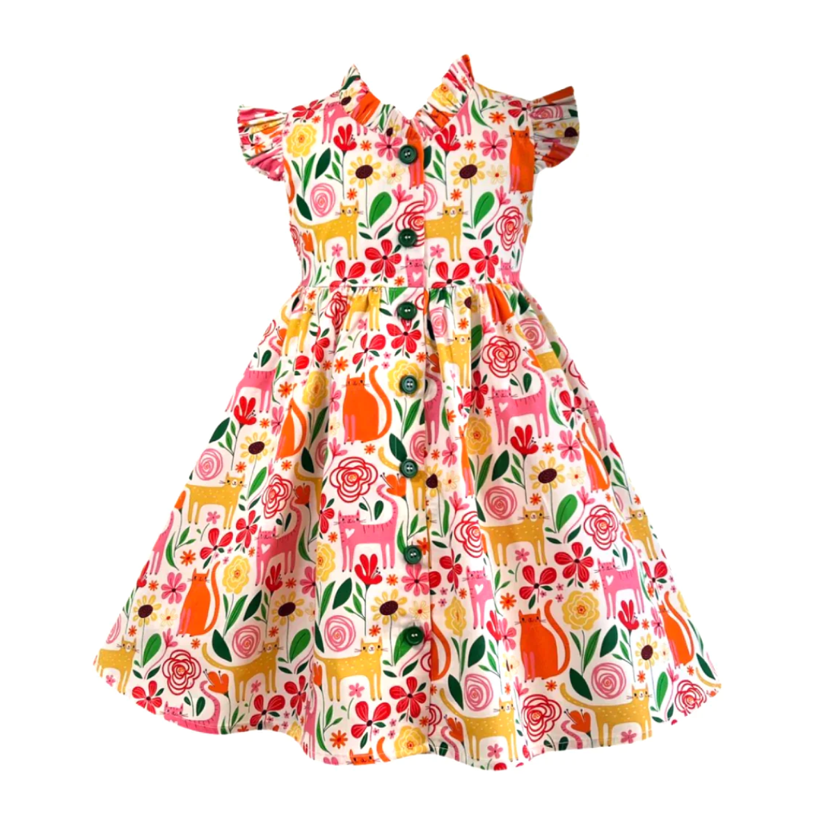 Cat's Meow Glen Park Vintage Dress W/ Hair Bow