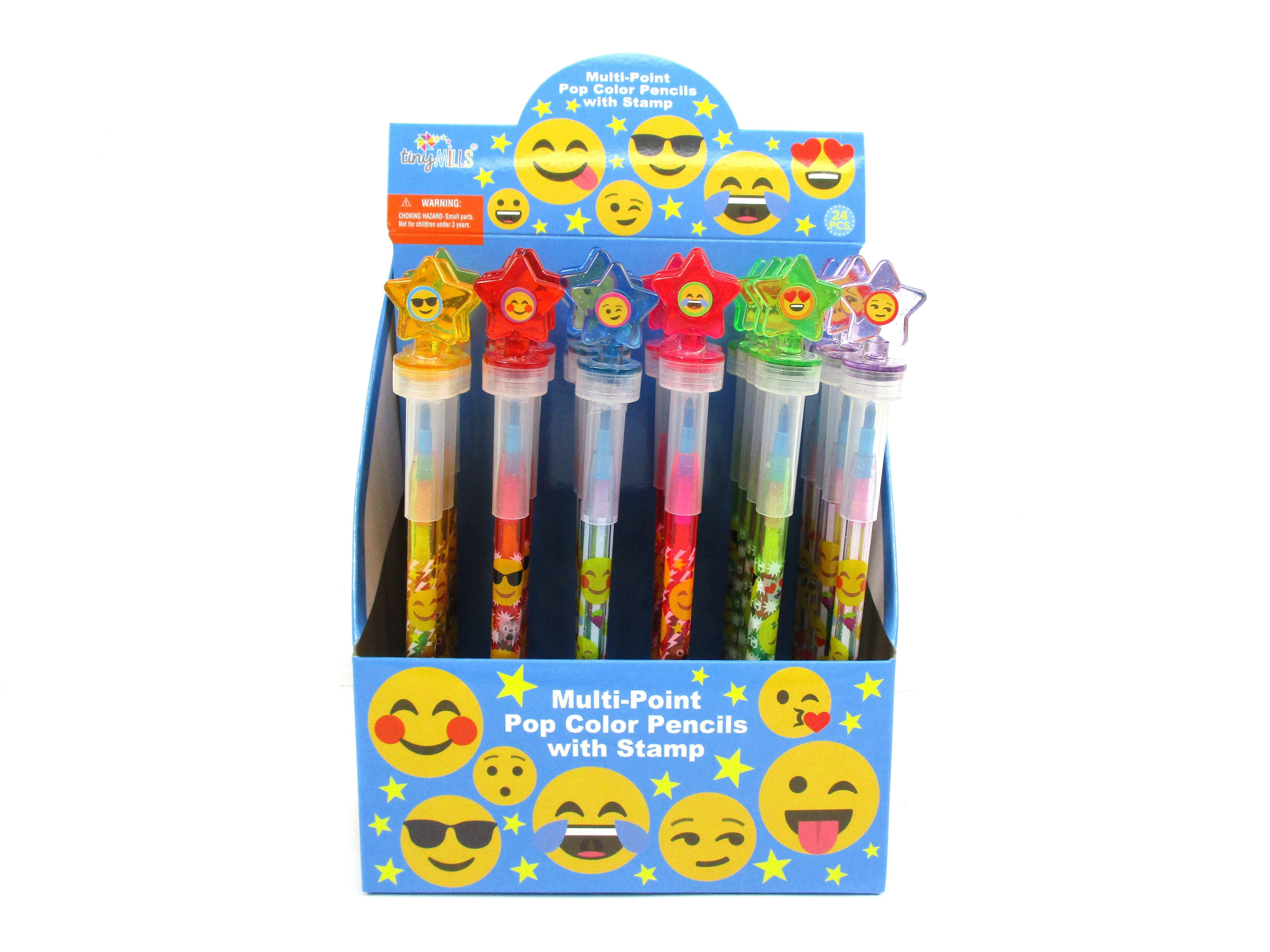 Emoji Stackable Crayon With Stamper Topper