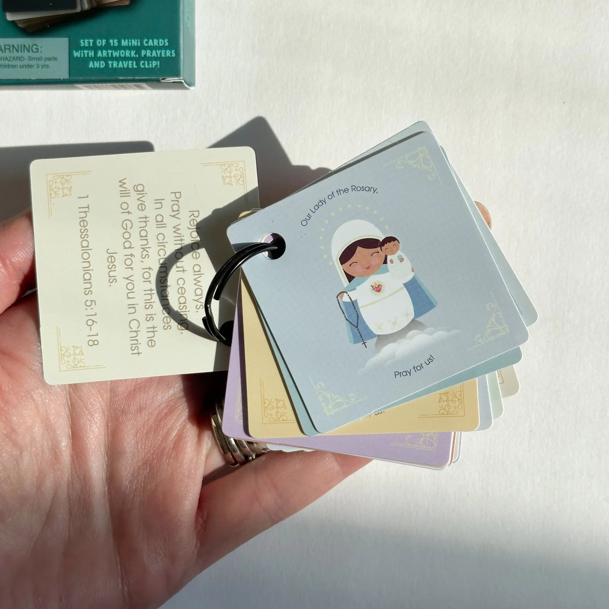 Pocket Prayers Waterproof Catholic Prayer Card Keychain Set