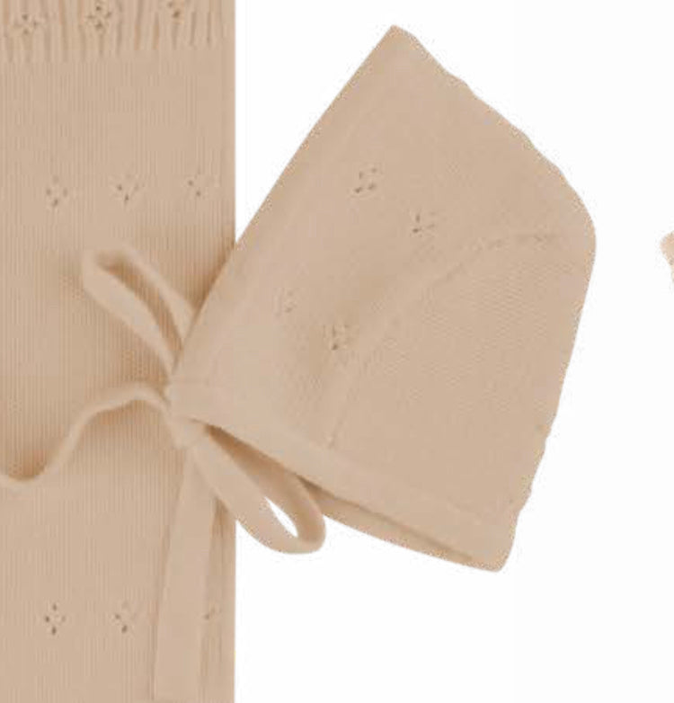 Peluche Pointelle Knit Bonnet