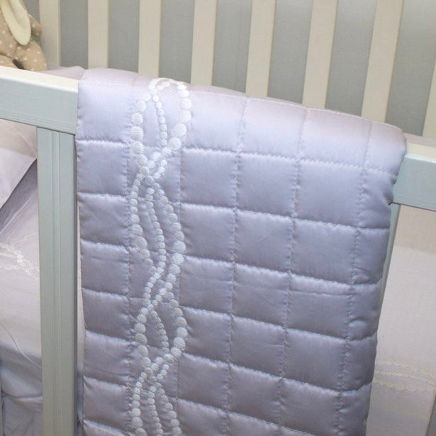 Embroidered Coverlet - Platinum Pearl Ropes