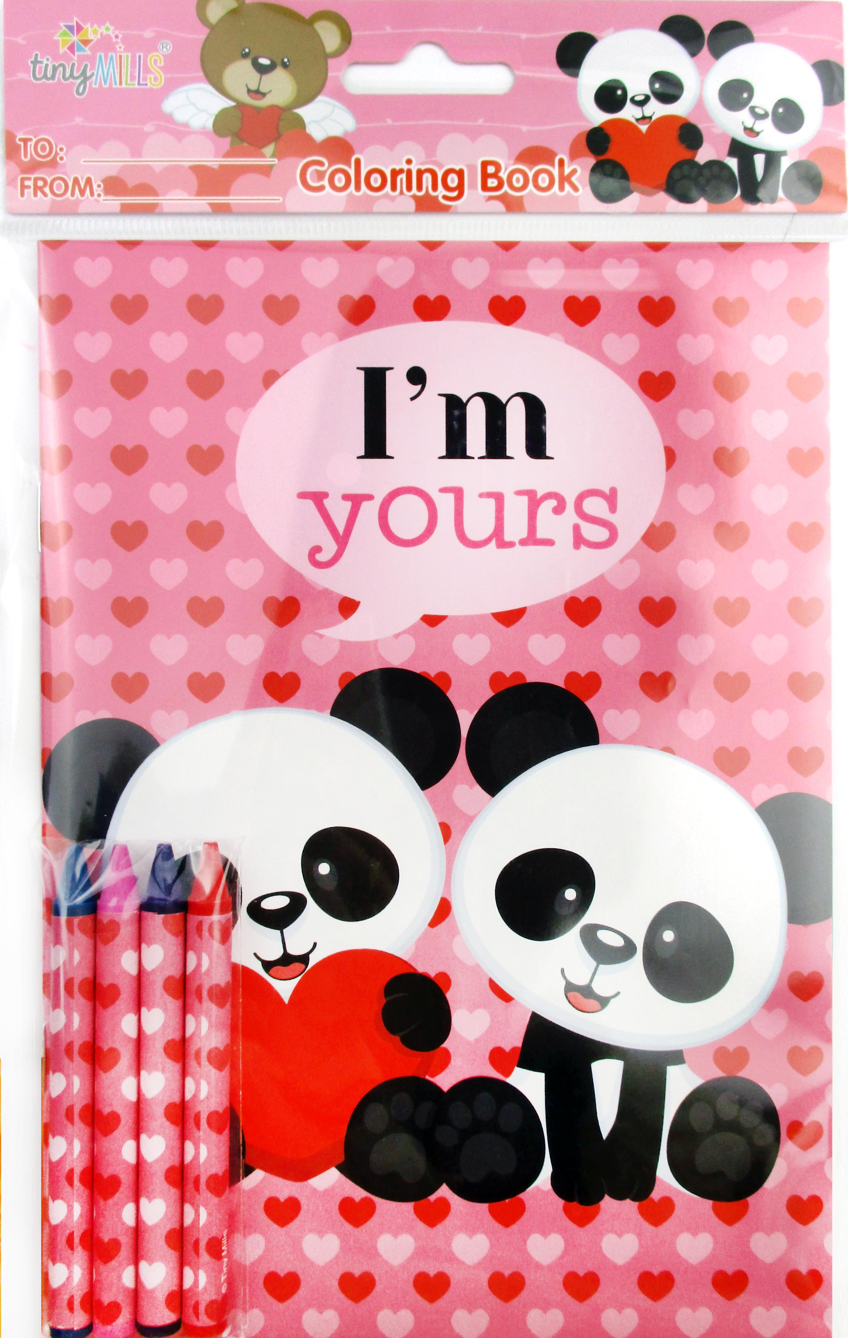 Valentine's Day Coloring Books With Crayons Party Favors - Set Of 6 Or 12