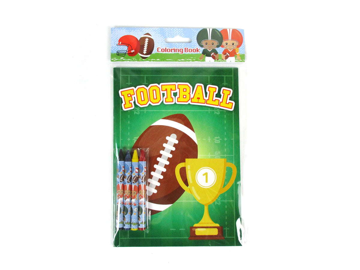 Football Coloring Books With Crayons Party Favors - Set Of 6 Or 12