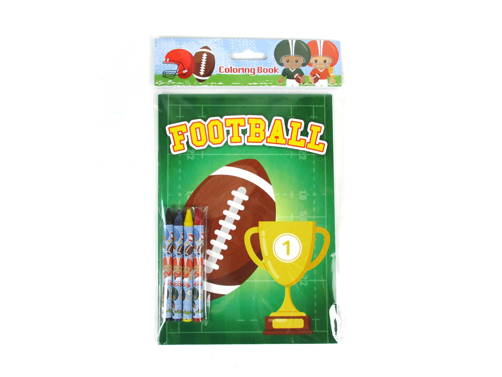 Football Coloring Books With Crayons Party Favors - Set Of 6 Or 12