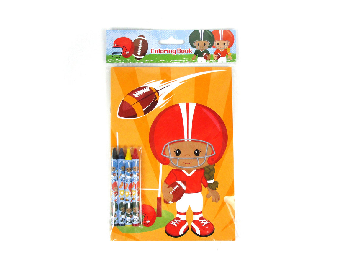 Football Coloring Books With Crayons Party Favors - Set Of 6 Or 12