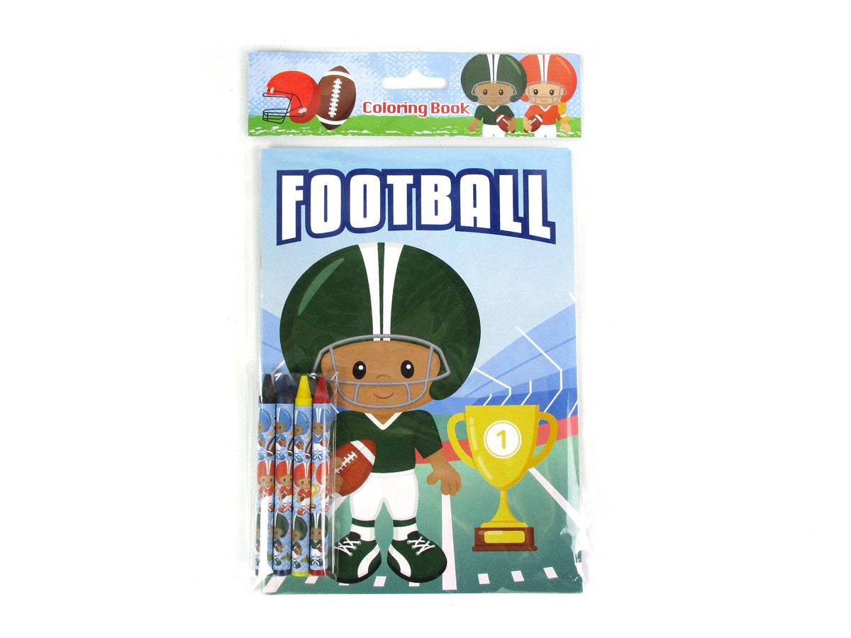 Football Coloring Books With Crayons Party Favors - Set Of 6 Or 12
