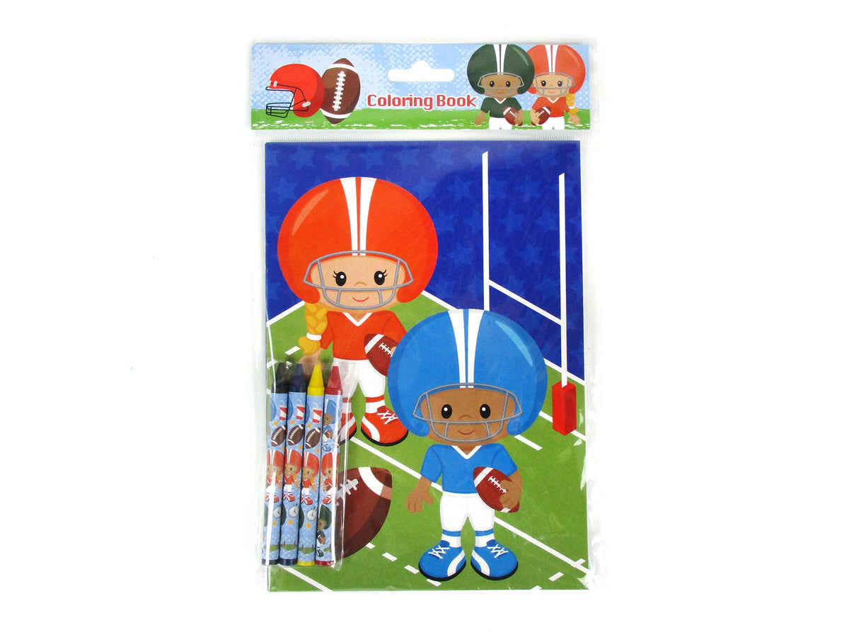 Football Coloring Books With Crayons Party Favors - Set Of 6 Or 12