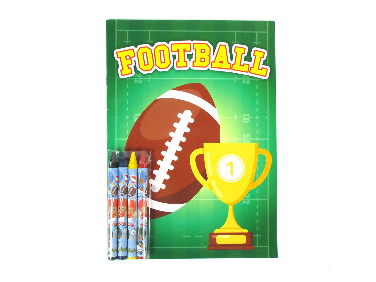 Football Coloring Books With Crayons Party Favors - Set Of 6 Or 12
