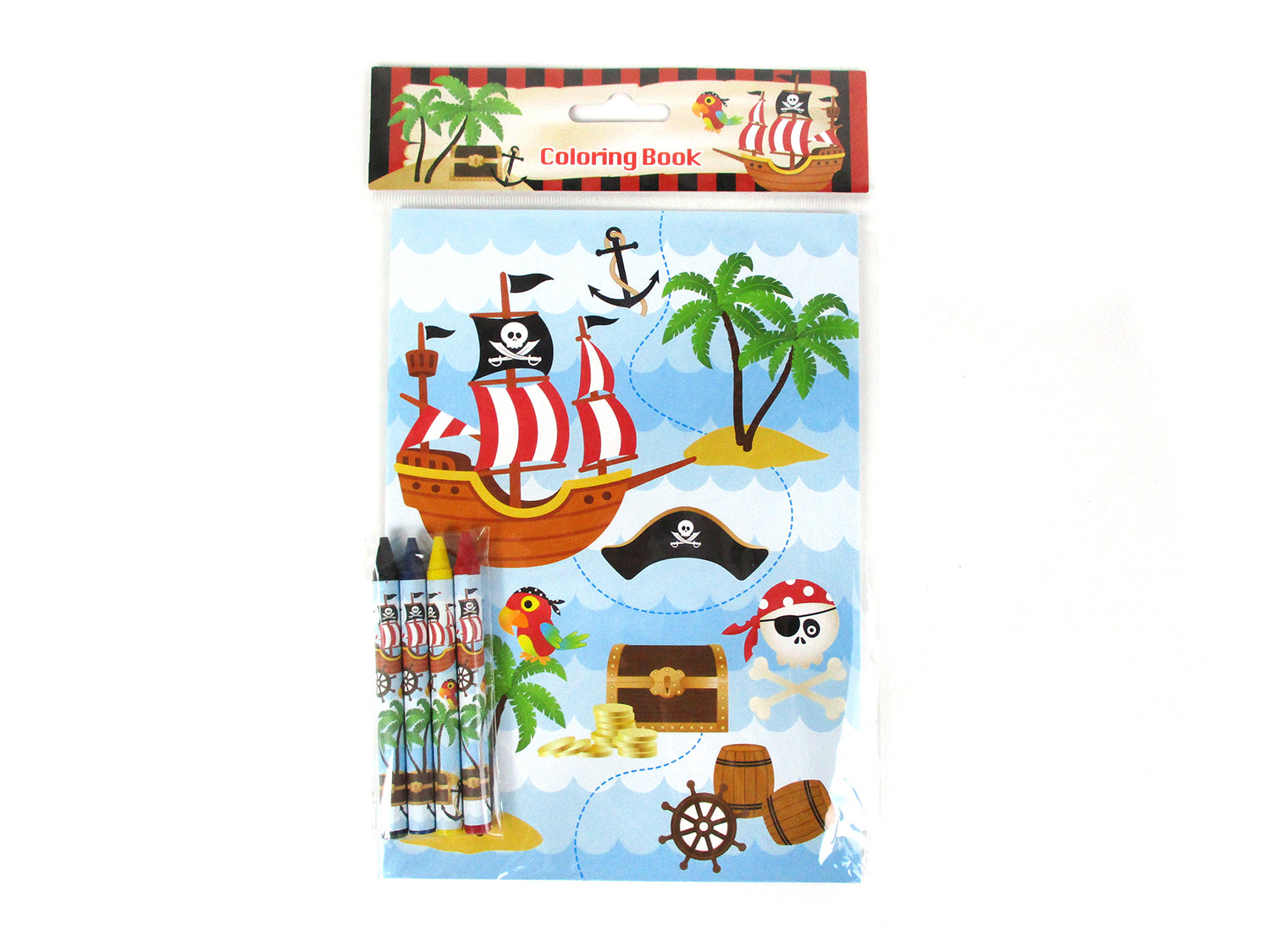 Pirate Coloring Books With Crayons Party Favors - Set Of 6 Or 12