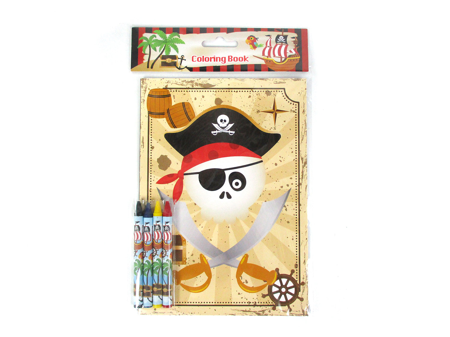 Pirate Coloring Books With Crayons Party Favors - Set Of 6 Or 12