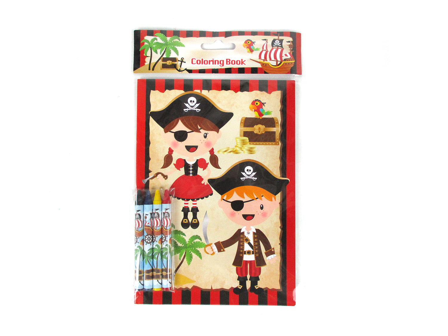 Pirate Coloring Books With Crayons Party Favors - Set Of 6 Or 12