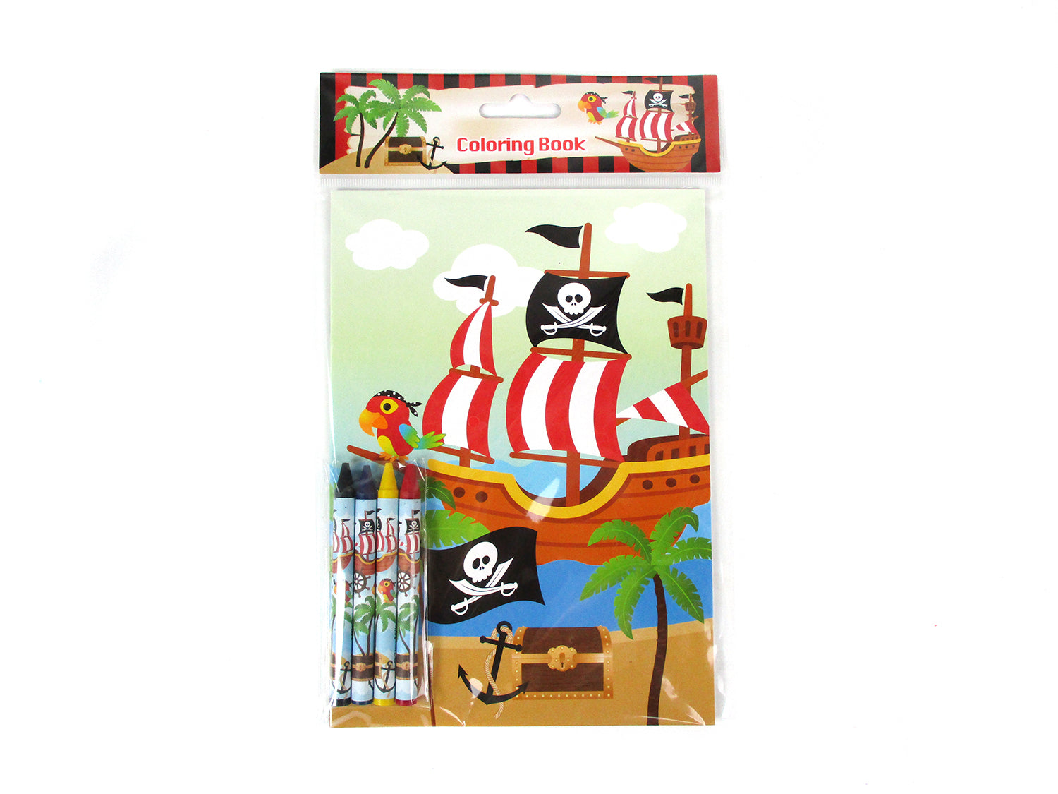 Pirate Coloring Books With Crayons Party Favors - Set Of 6 Or 12