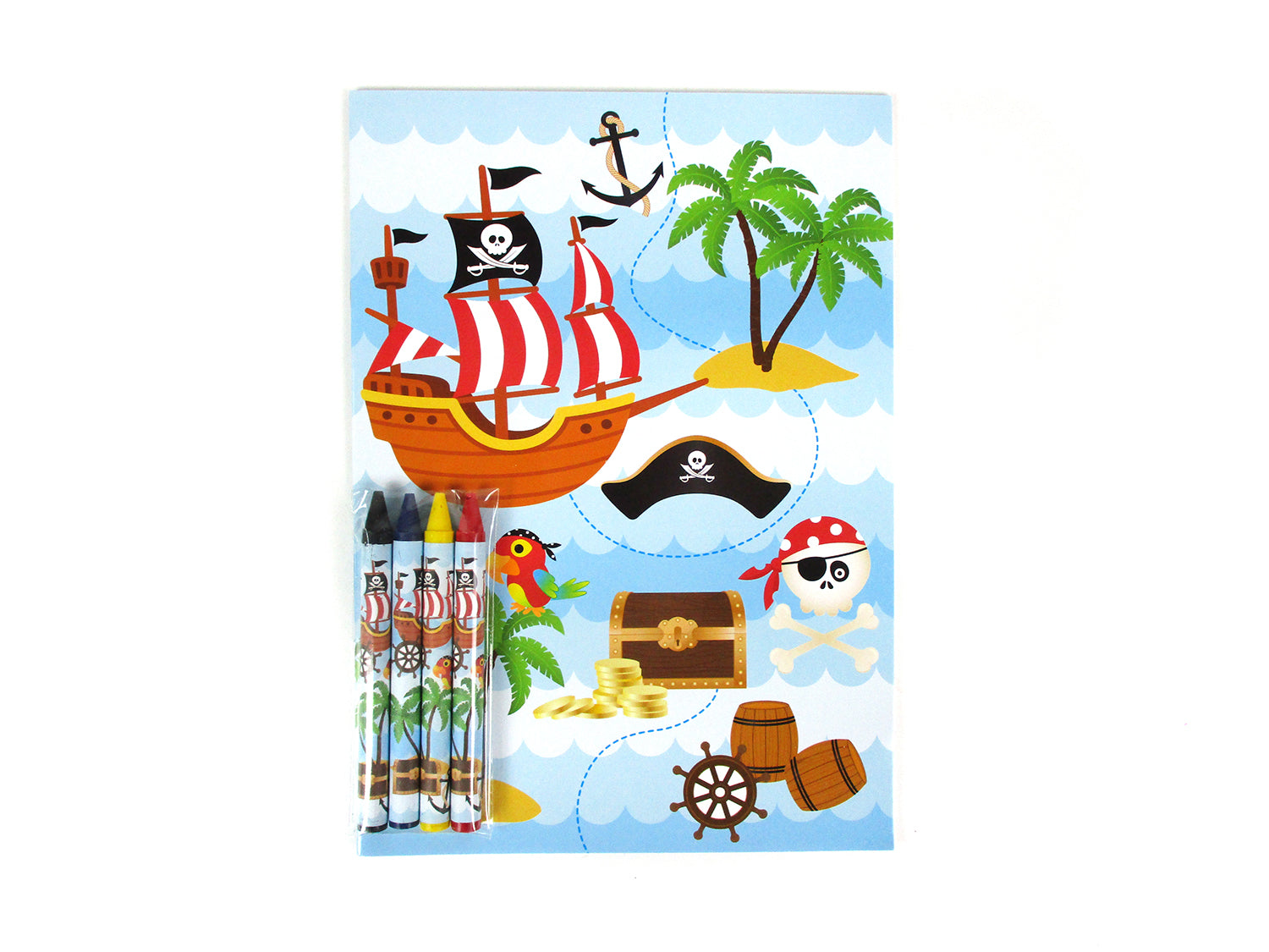 Pirate Coloring Books With Crayons Party Favors - Set Of 6 Or 12