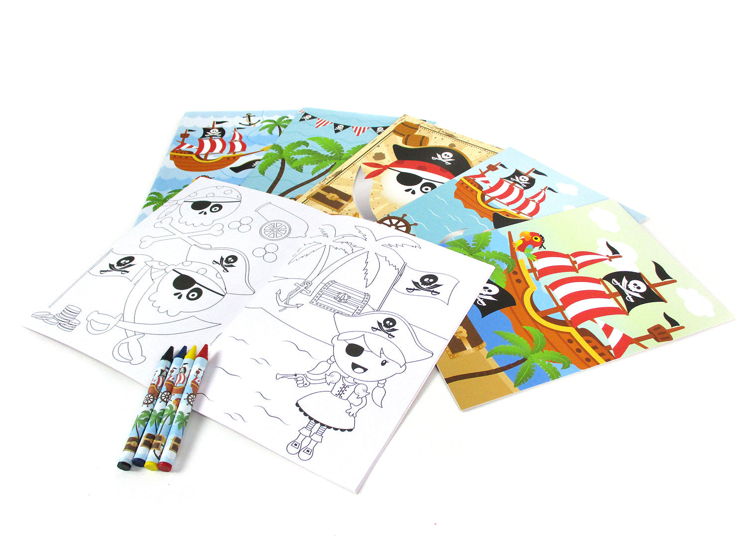Pirate Coloring Books With Crayons Party Favors - Set Of 6 Or 12