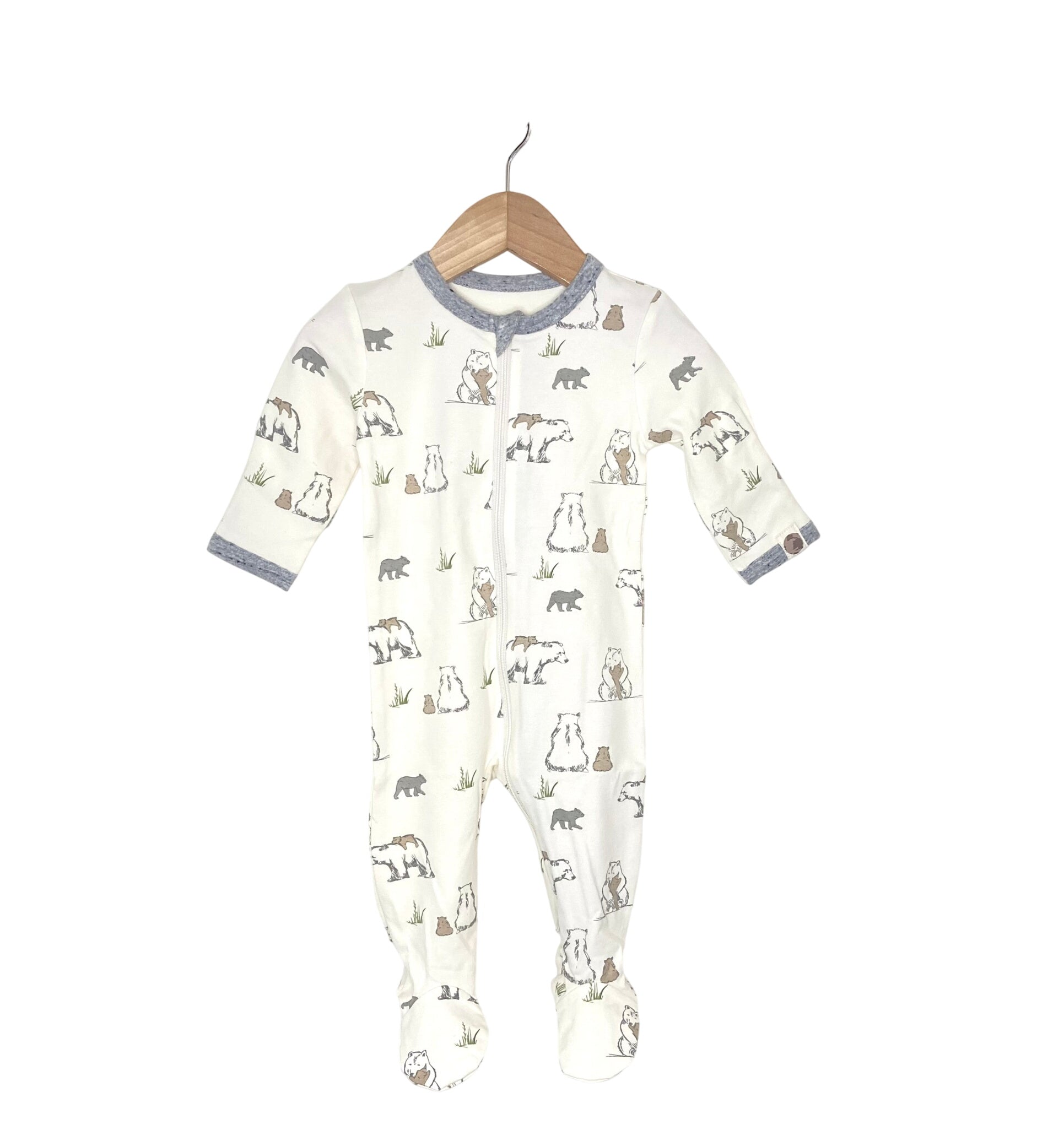 Mama, Papa And Baby Bear Printed Footie In Sustainable Fabric - New For Spring 2025