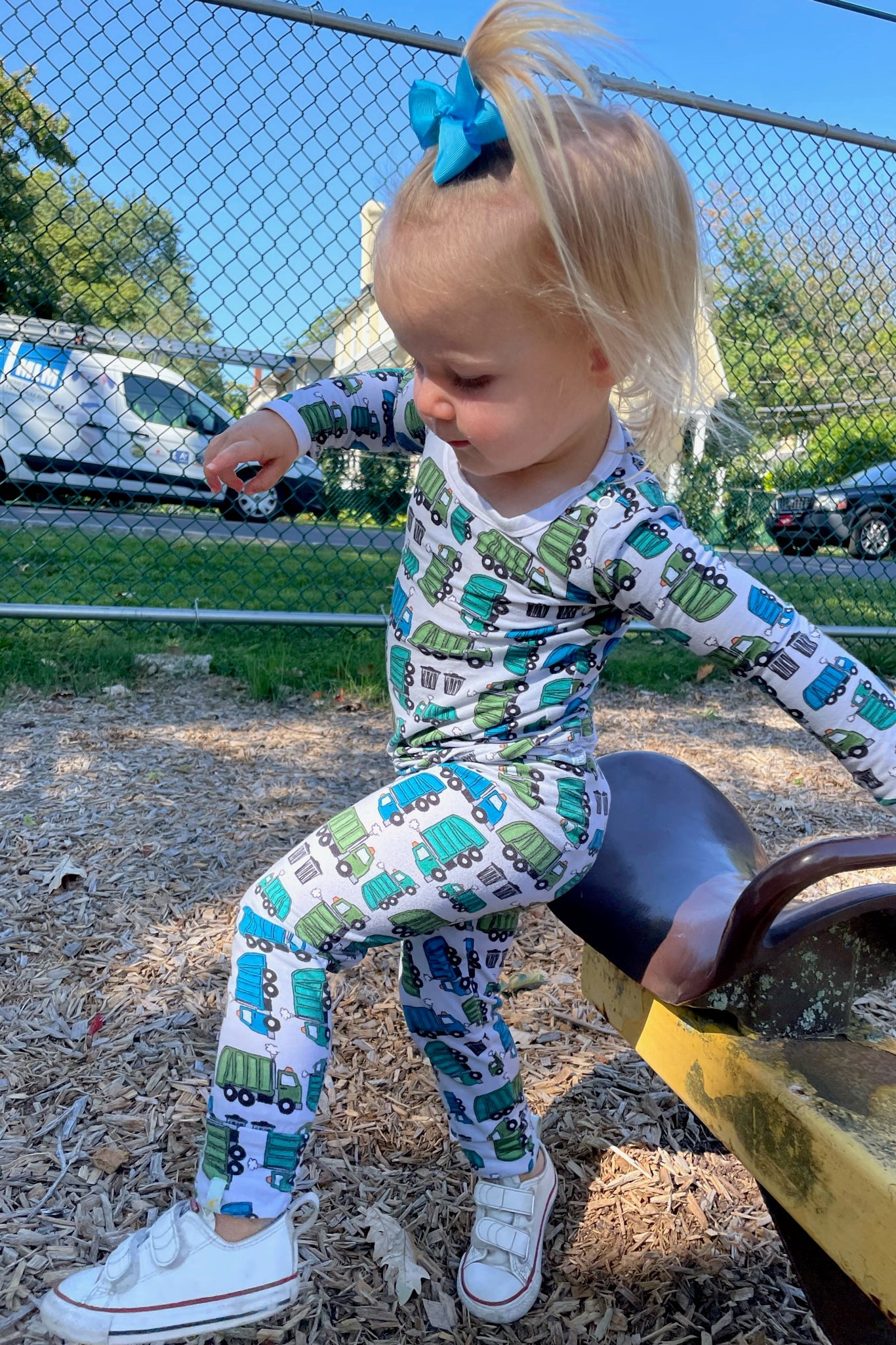 Long Sleeve Pajama Set - Garbage Trucks