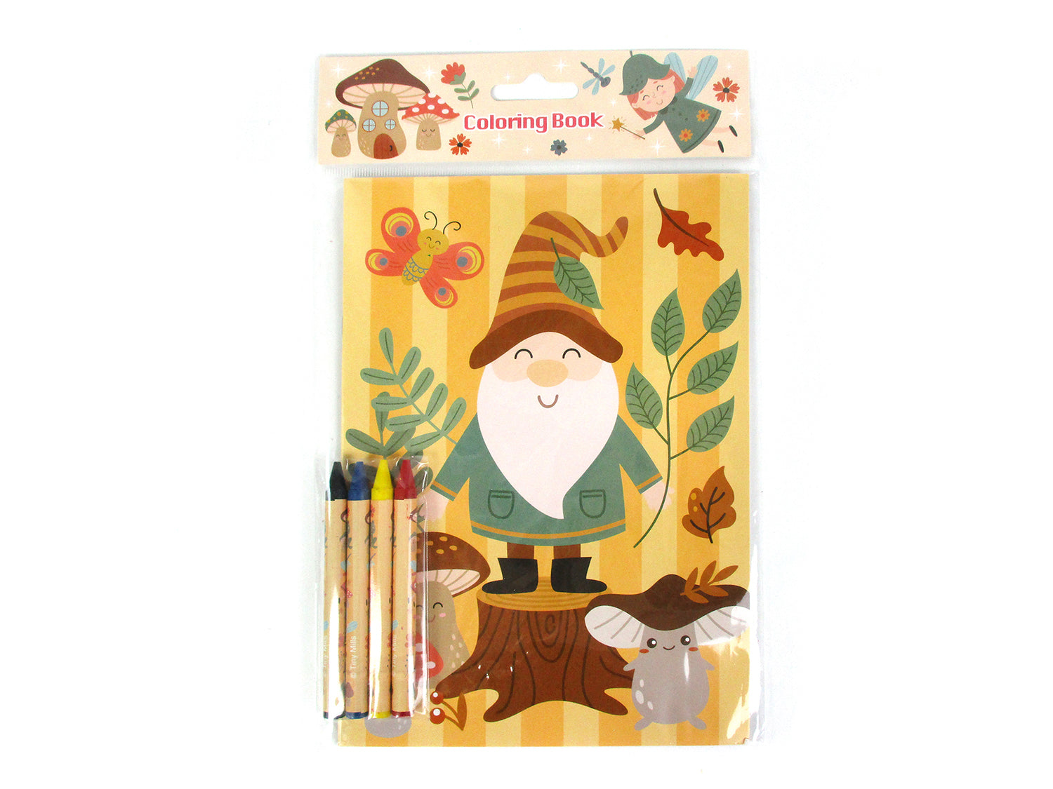 Garden Gnomes & Fairies Coloring Books With Crayons Party Favors - Set Of 6 Or 12
