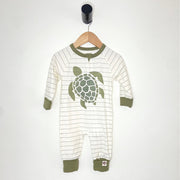 Turtle Coverall Printed On Our Green And Natural Stripe - New For Spring 2025