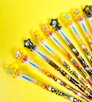 Construction Stackable Crayon With Stamper Topper