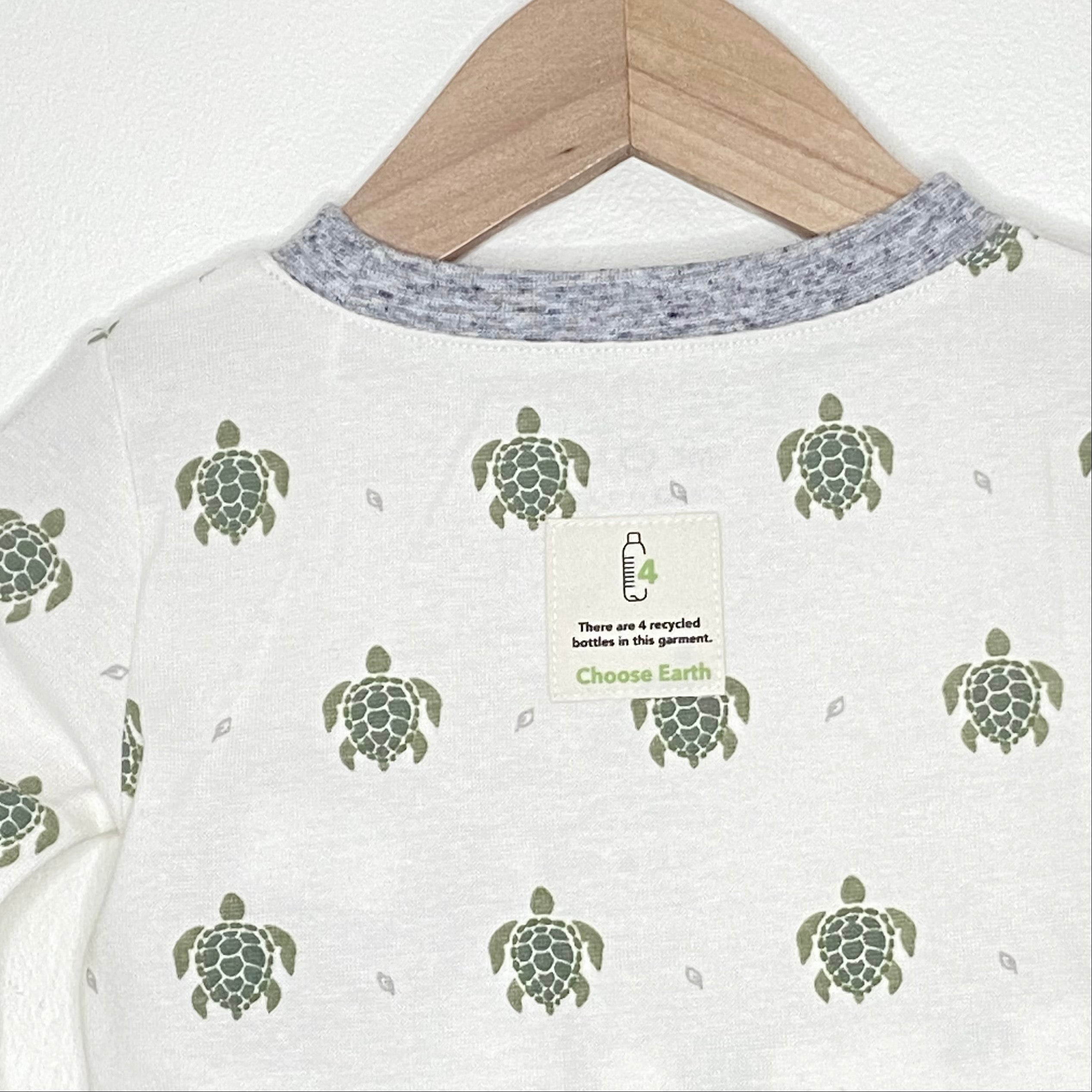 Sea Turtle Print 2pc Infant/toddler Tight Fitting Pajama Set - New For Spring 25