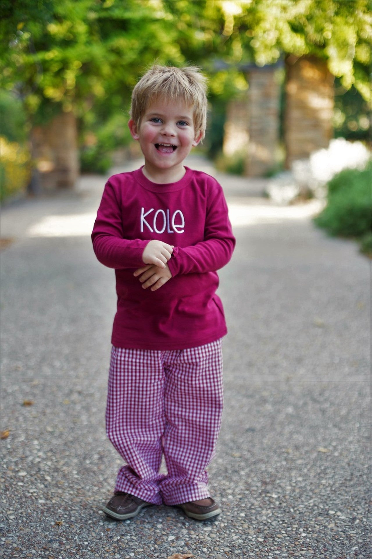 Sale Crimson Gingham Pants