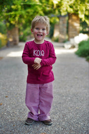 Sale Crimson Gingham Pants