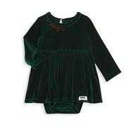 Holiday Bubble Romper In Emerald Velvet