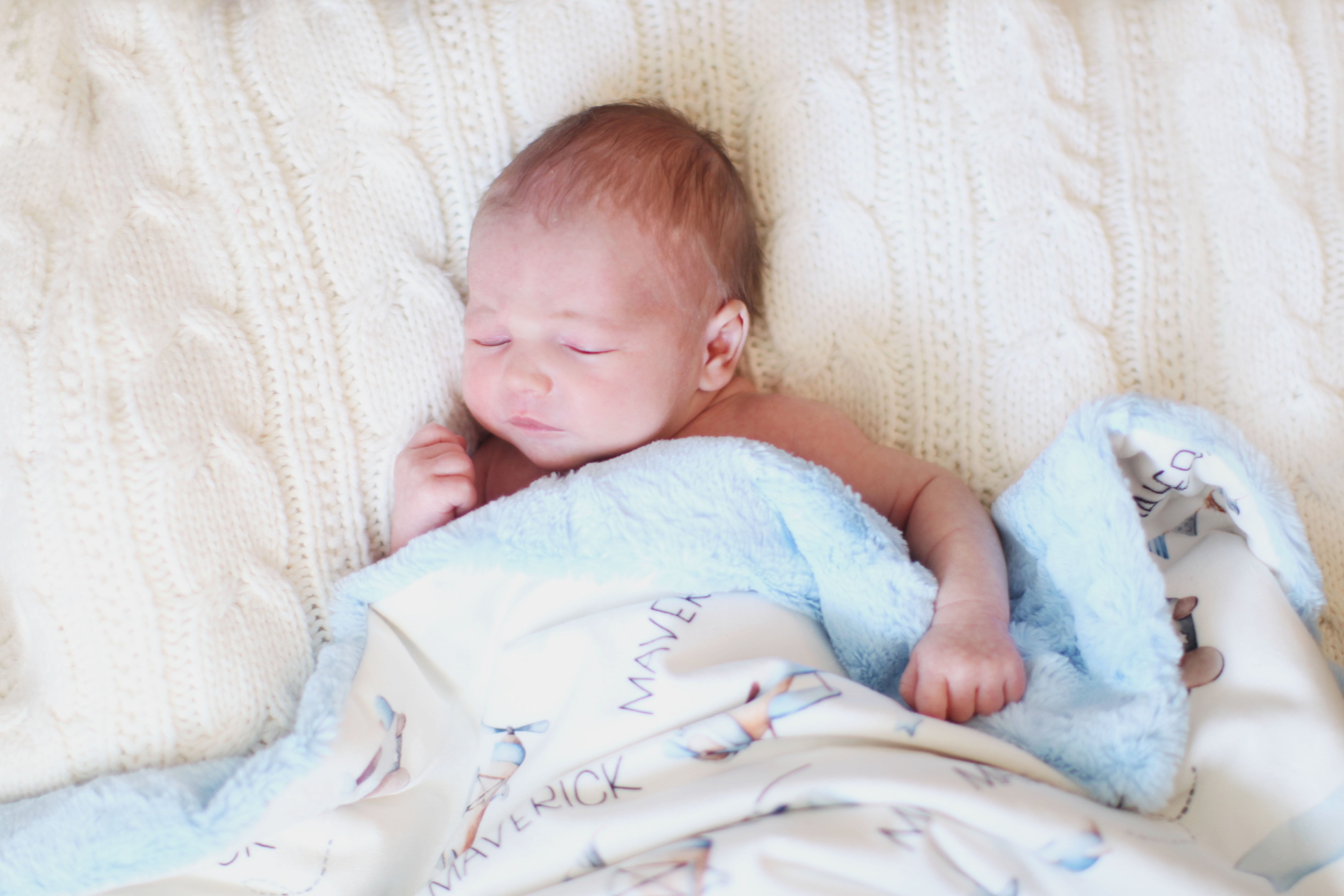 Personalized Baby Blanket – Airplanes Deluxe Minky Infant Blanket With Custom Name | Cozy, Plush Gift
