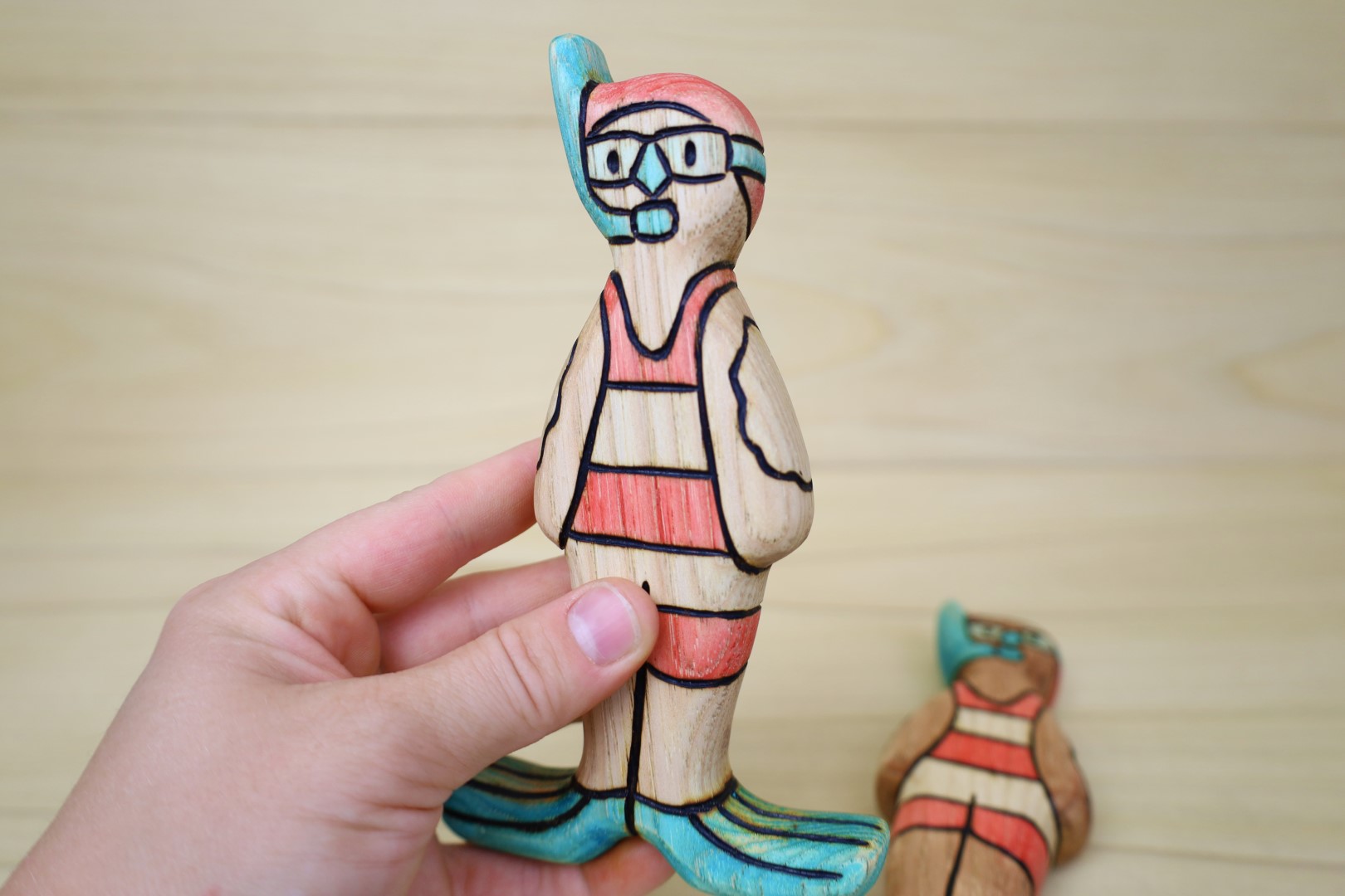 Preorder - Wooden Retro Snorkel Swimmer