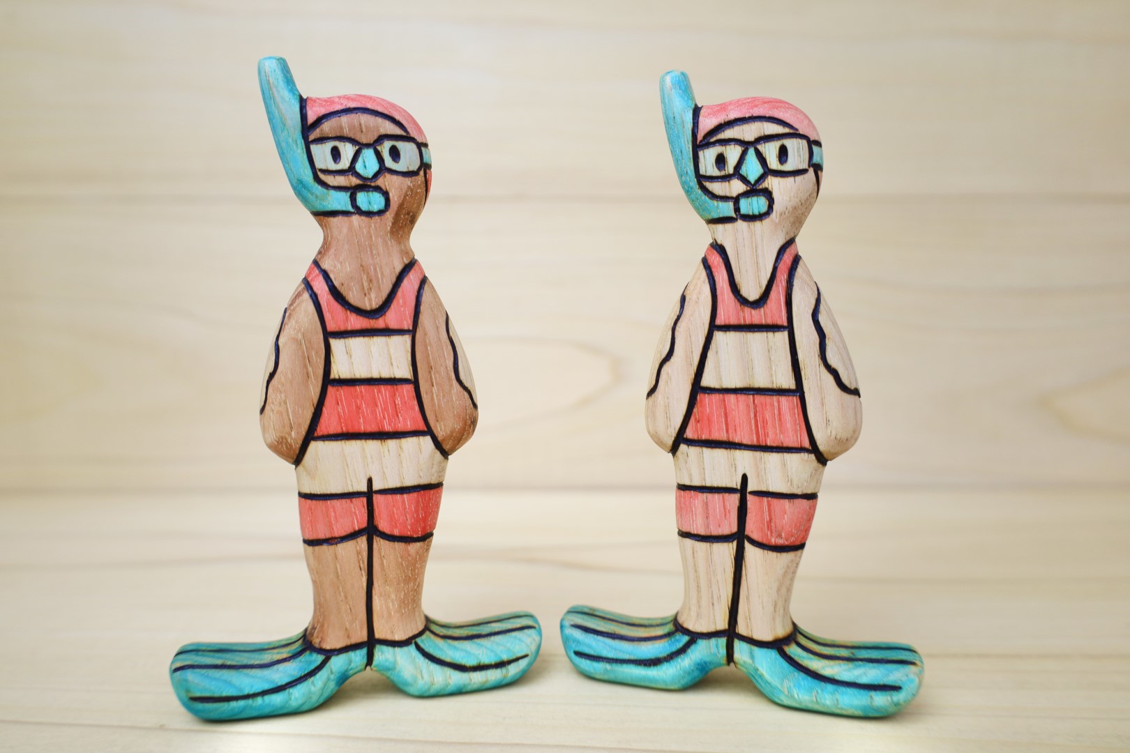 Preorder - Wooden Retro Snorkel Swimmer