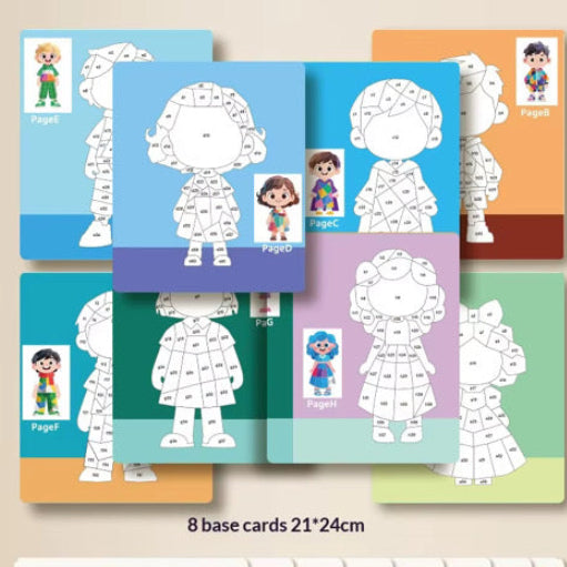 Kids' Diy Sticker Puzzle Painting Kit | Mess-free Montessori Travel Toy