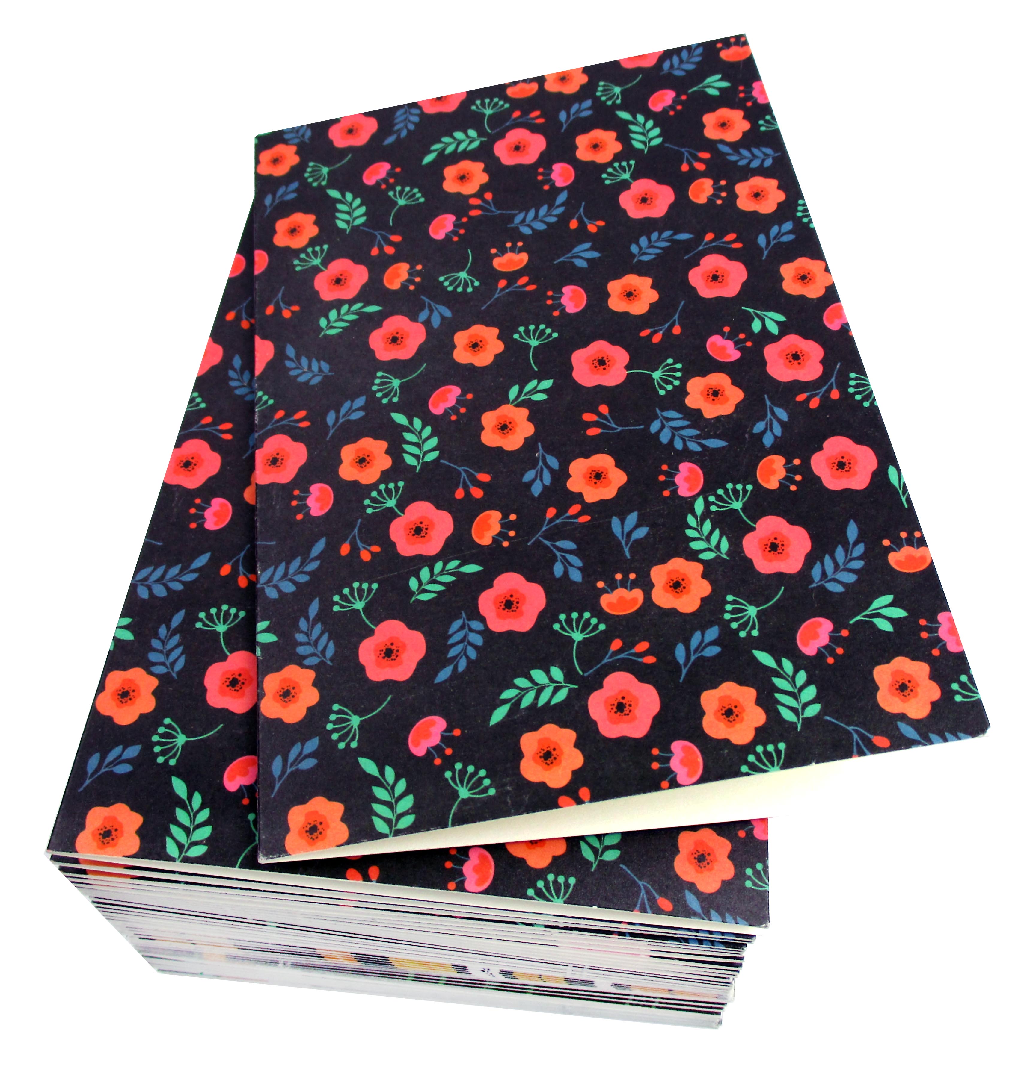 Black Floral - 36 Pack Assorted Greeting Cards For All Occasions - 6 Design